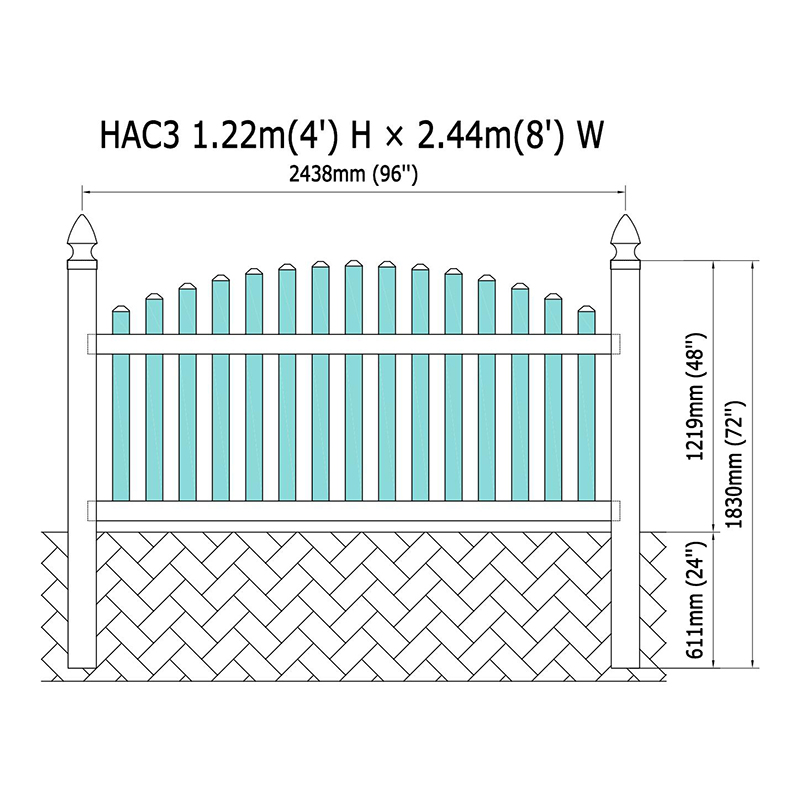 سياج الحديقة العلوي لأذن الكلب HAC3