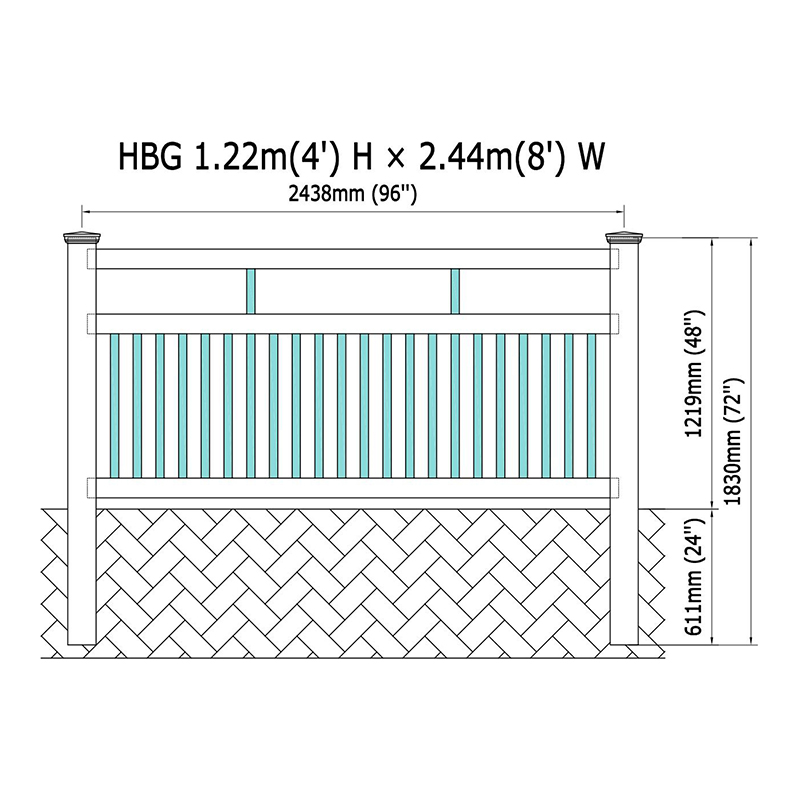 سياج السكك الحديدية البلاستيكية HBG