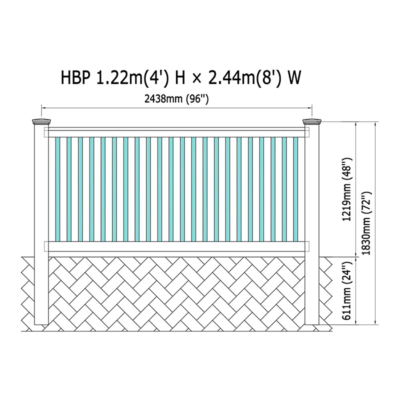 سياج الشرفة البلاستيكية HBP