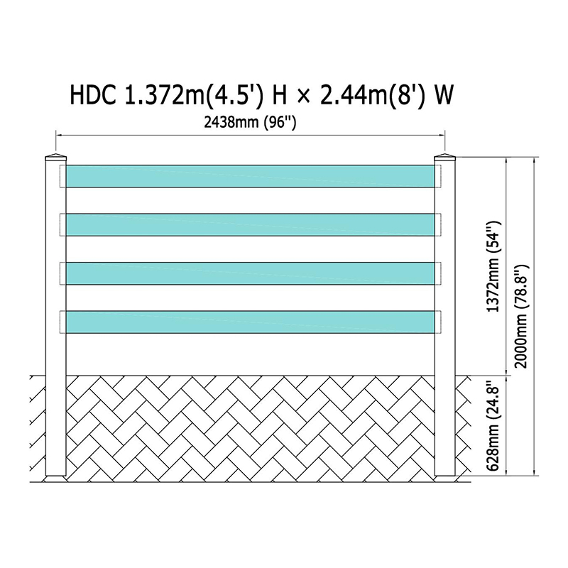 HDC 4-السكك الحديدية البلاستيكية سياج المزرعة